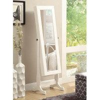 Coaster Furniture 901804 Jewelry Cheval Mirror with Drawers White